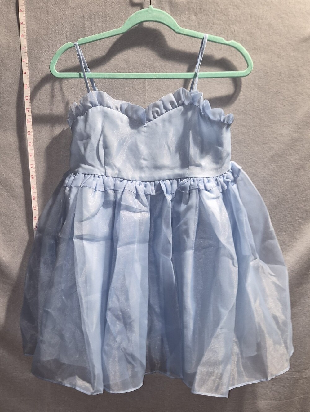 Mable Light Blue Ruffle Fit & Flare Mini Dress – Size S